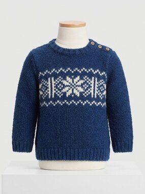 Baby GAP Fair Isle Sweater Blue White Size 2XL (2 Years)